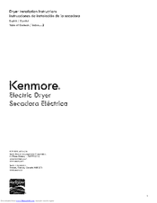 Kenmore 11078103310 Installation Instructions Manual