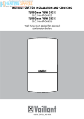 Vaillant TURBOmax VUW 242 E Instructions For Installation And Servicing