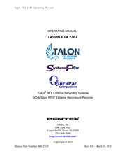 Pentek Talon RTR 2727 Operating Manual