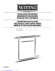 Maytag MDB4949SDH0 Installation Instructions Manual