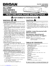 Broan QS342BC Instructions Manual