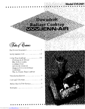 Jenn-Air RADIANT COOKTOP CVE3401 Instructions For Use Manual