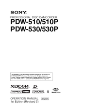 Sony XDCAM PDW-510 Operation Manual