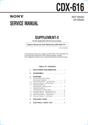 Sony CDX-616 Service Manual Supplement