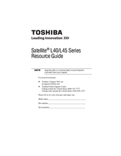 Toshiba Satellite L45 Series Resource Manual