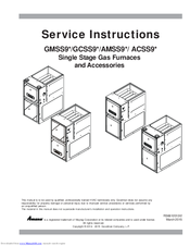 Amana AMSS9 Series Service Instructions Manual