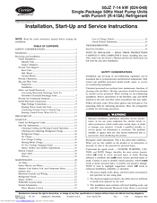 Carrier 50JZ 024-060 Installation, Start-Up And Service Instructions Manual