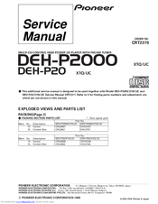Pioneer DEH-P20 Service Manual