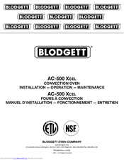 Blodgett AC-500 XCEL Installation Operation & Maintenance