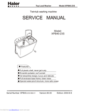 Haier XPB40-23S Service Manual