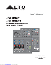 Alto LYNX-MIX62 User Manual