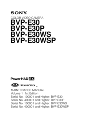 Sony BVP-E30WSP Maintenance Manual