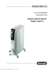 DeLonghi TRD41025 Instructions For Use Manual