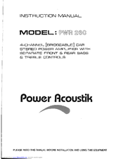 Power Acoustik PWR 260 Instruction Manual