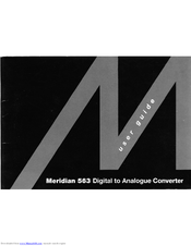 Meridian 563 User Manual