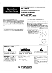 Pioneer DC-X82 Operating Instructions Manual