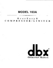 dbx 163A Operation Manual