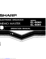 Sharp EL-6060 Memo Master Operation Manual