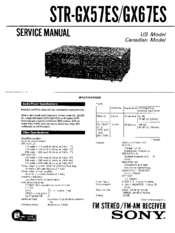 Sony STR-GX57ES Service Manual