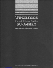 Technics SU-A4MK2 Operating Instructions Manual