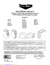 Thermo Pride OT5-85 Installation And Operation Manual