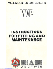 Biasi MVP Instructions For Fitting And Use