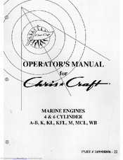 Chris-Craft KL Operator's Manual
