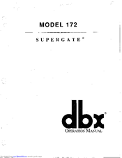 dbx 172 SuperGate Operation Manual