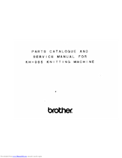 Brother KH-965 Service Manual And Parts List