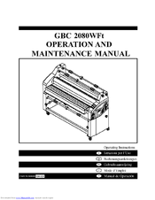 GBC 2080WFt Operation And Maintenance Manual