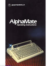 Motorola AlphaMate Operating Instructions Manual