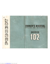 PEUGEOT 102 SPB-U3 Owner's Manual