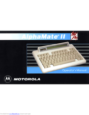 Motorola AlphaMate II Operator's Manual