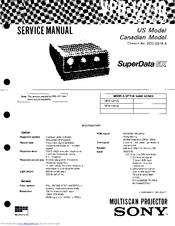 Sony SuperData VPH-1271Q Service Manual