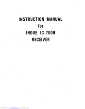 Icom IC-700R Instruction Manual