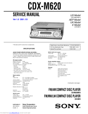 Sony CDX-M720 Service Manual