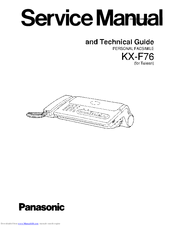 Panasonic KX-F76 Service Manual