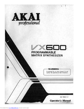 Akai VX600 Operator's Manual