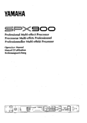Yamaha SPX900 Operation Manual