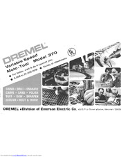Dremel 370 Operating Instructions Manual