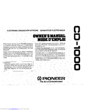 Pioneer CD-1000 Owner's Manual