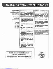 Superior VF5-CMN Installation Instructions Manual