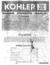 Kohler K341A Owner's Manual