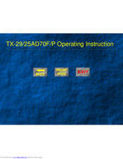 Panasonic TX-29AD70F Operating Instructions Manual
