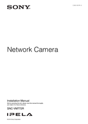 Sony IPELA SNC-VM772R Installation Manual