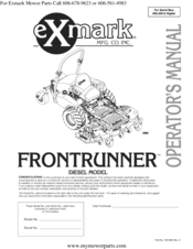 Exmark Frontrunner FR25KD Operator's Manual
