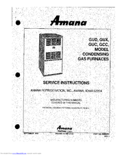 Amana GUD Series Service Instructions Manual