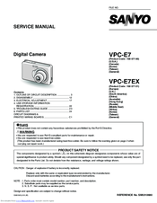 Sanyo VPC-E7EX Service Manual