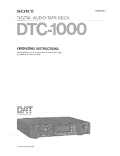 Sony DTC-1000 Operating Instructions Manual