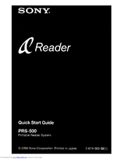 Sony PRS-500 Quick Start Manual